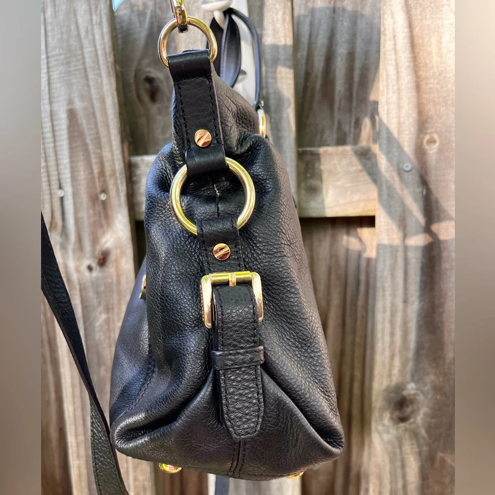 Michael Kors MD Tristan Black Leather Convertible Satchel